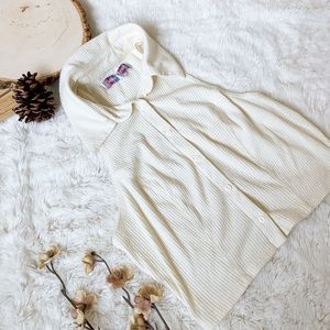 Urban Outfitters | Cream High Neck Button Down Tank